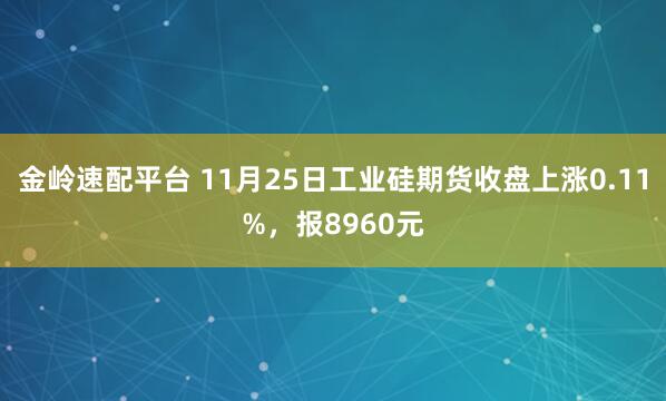 金岭速配平台 11月25日工业硅期货收盘上涨0.11%，报8960元