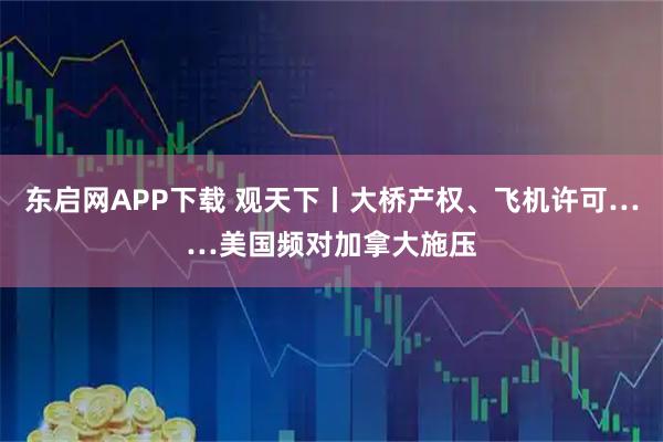 东启网APP下载 观天下丨大桥产权、飞机许可……美国频对加拿大施压
