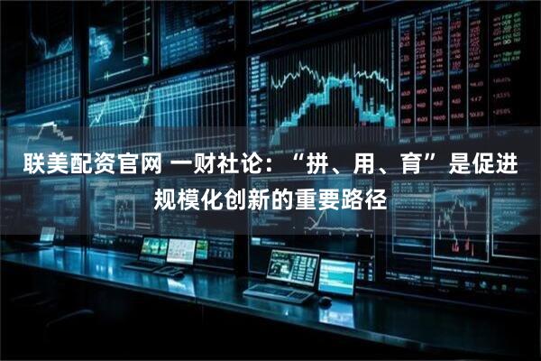 联美配资官网 一财社论：“拼、用、育” 是促进规模化创新的重要路径
